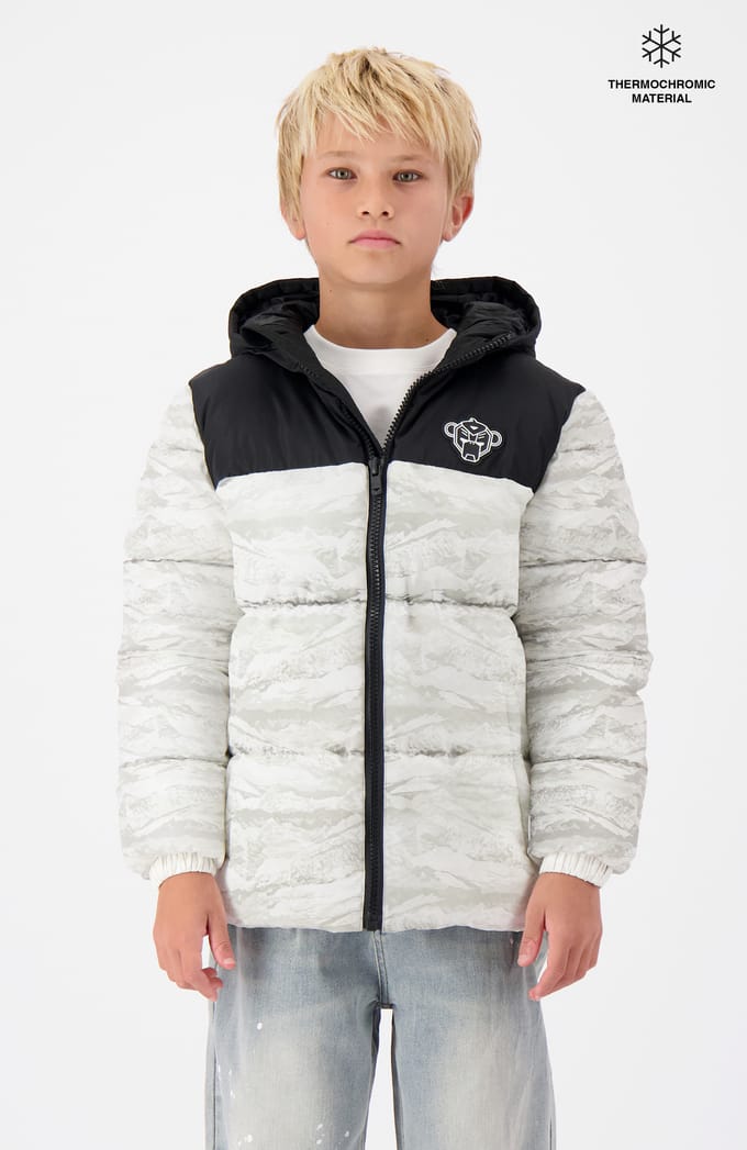 Black Bananas Jongens winterjas peek freeze puffer wit