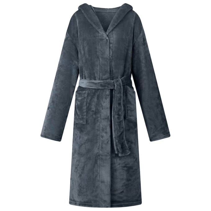 vidaXL - Badjas - Hoodie - Marineblauw - S - Flanel