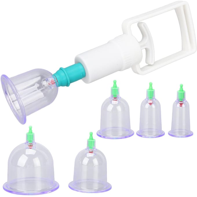 6 stuks Chinese Cupping Therapie Cup Set Acupunctuur Zuigmassage Vacuüm Cupping Blikken Kit white