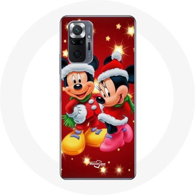 Coque pour Xiaomi Redmi Note 10 Pro Mickey Mouse et Minnie Mouse le jour de Noël
