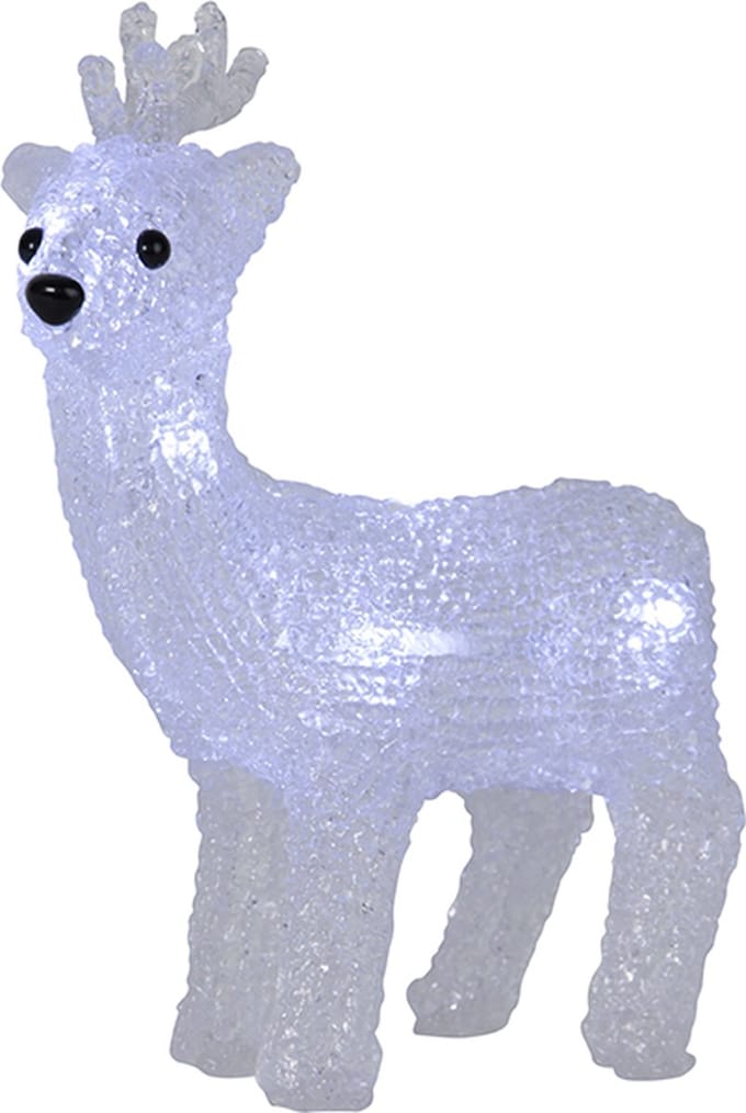 Star Trading LED Deer Crystaline, verlicht figuur, koud wit, batterij, 22cm