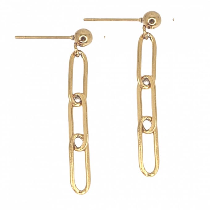 Oorbel-goud-RVS-schakel-Charme Bijoux