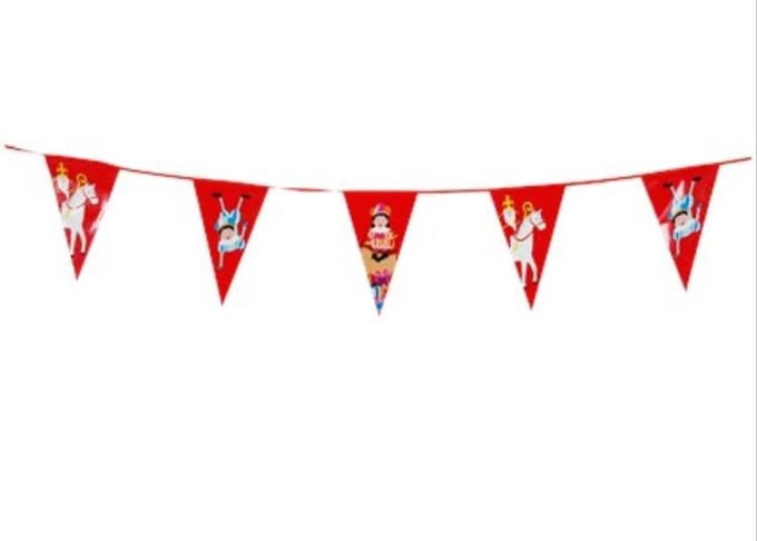 Sinterklaas & Piet Vlaggenlijn | Feest Decoratie | 15 Vlaggetjes | ca. 6 Meter