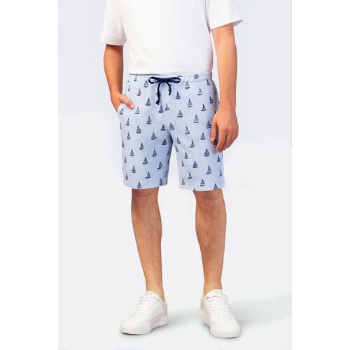 Hajo heren pyjamashort zeilboot Blauw man 54
