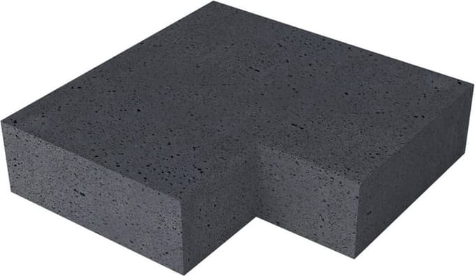 Massief hoek binnen antraciet 60/60 x 37 x 15 cm prijs per stuk Gar...