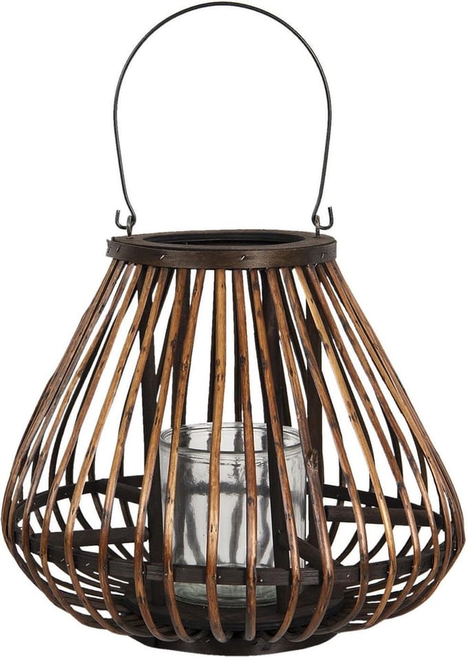 Clayre & Eef Windlicht Ø 36x30 cm Bruin Hout