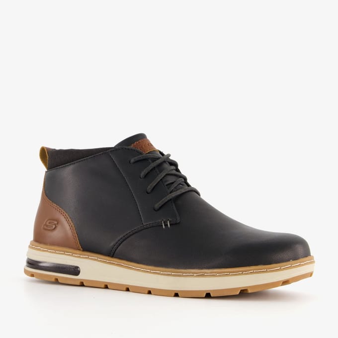Skechers Evenston Veterschoenen zwart Leer