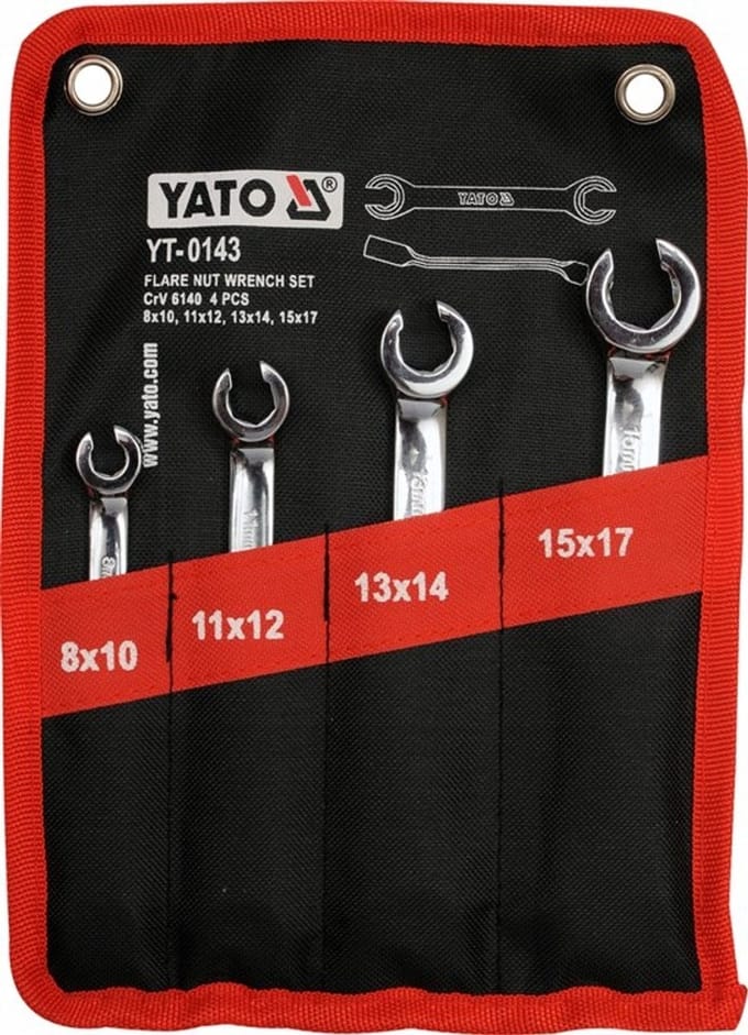 Yato YT-0143 - Pijpmoersleutelset - 4 stuks - Chroom-Vanadiumstaal