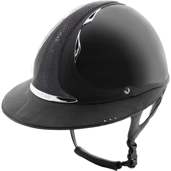 Polo glossy paardrijhelm met vizier Antarès Eclispe Premium