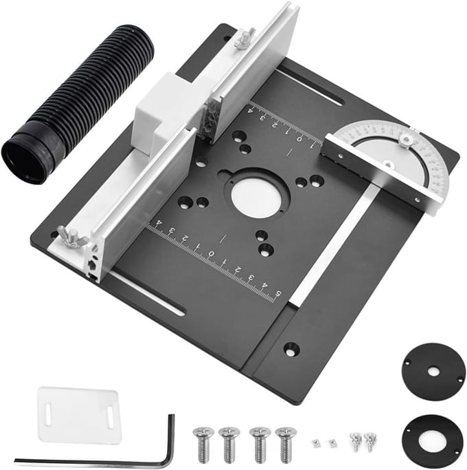 Set van 3 Freesplaathouders voor Freestafel - Aluminium Legering met Verstekmeter