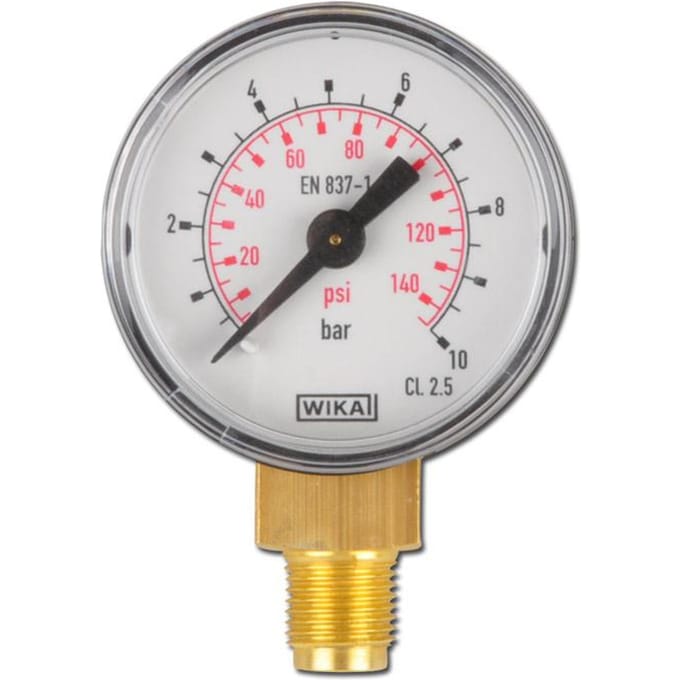 '-1..5 Bar Manometer Onderaansluiting Staal/Messing 63 mm Klasse 1.6