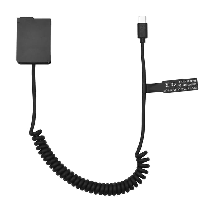 Andoer DMW-DCC8 dummy-batterij USB-C-koppelingsadapter BLC12 dummy-batterijkoppeling met USB Type-C zwart