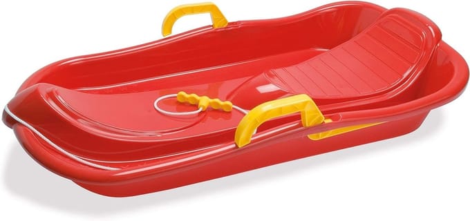 Kinder Slee - Rodel Bob - Winter Pret - Met Remmen - 900g Gewicht - Rood