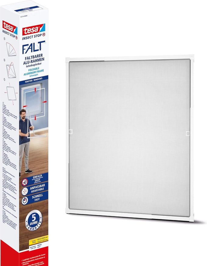 Vliegengaas met aluminiumframe, opvouwbaar en uittrekbaar, 55214