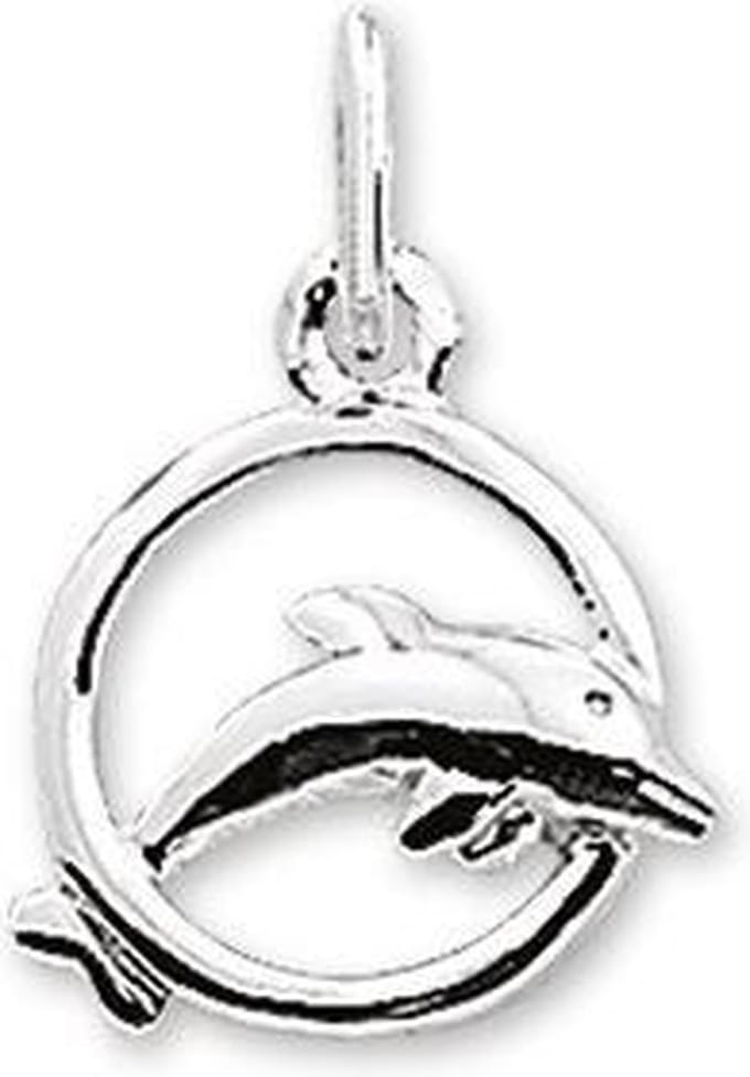 Zilver Gerhodineerd Hanger dolfijn - PSN1323145