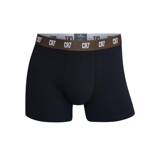 CR7 Heren Boxershorts Effen Zwart/Bruin 3-Pack - Maat S