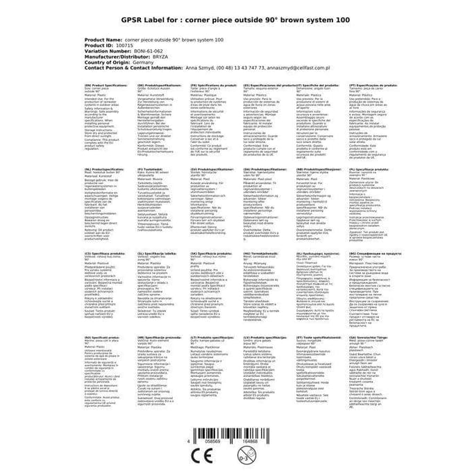 Regenpijp Hoekstuk 90° Bruin - Systeem 100