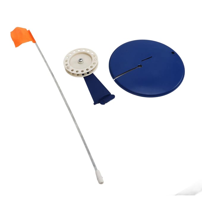 IJsvissen Tip Up Vlag Kit Draagbare Winter Vishengel Indicator Vlag Drijvende Basis Tackle blue