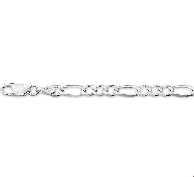 Zilveren Collier figaro 4 1001936 45 cm