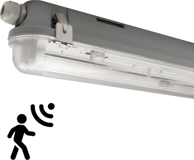 Ledvion - LED TL Armatuur - 60CM - RVS Clips - IP65 - LED TL Armatuur & Bewegingssensor