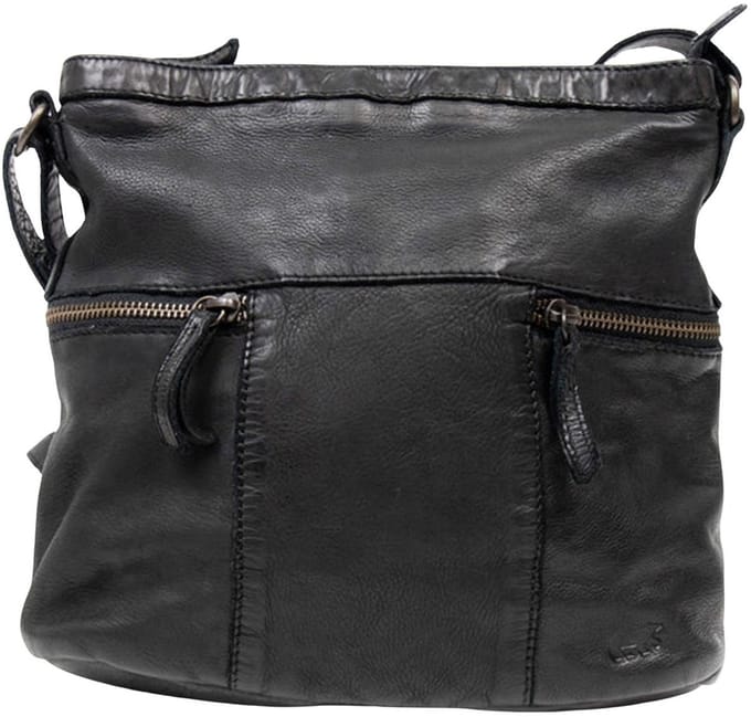 Bear Design Medium Crossbodytas / Schoudertas Dames - Leer - Chessie - Zwart