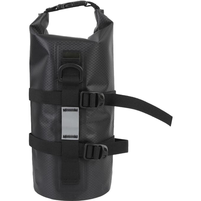 Sac de Fourche de Vélo Multipurpose Imperméable Capacité 5L Bandes Réfléchissantes Sac de Fourche Avant de Vélo avec Support Fixe pour Route black
