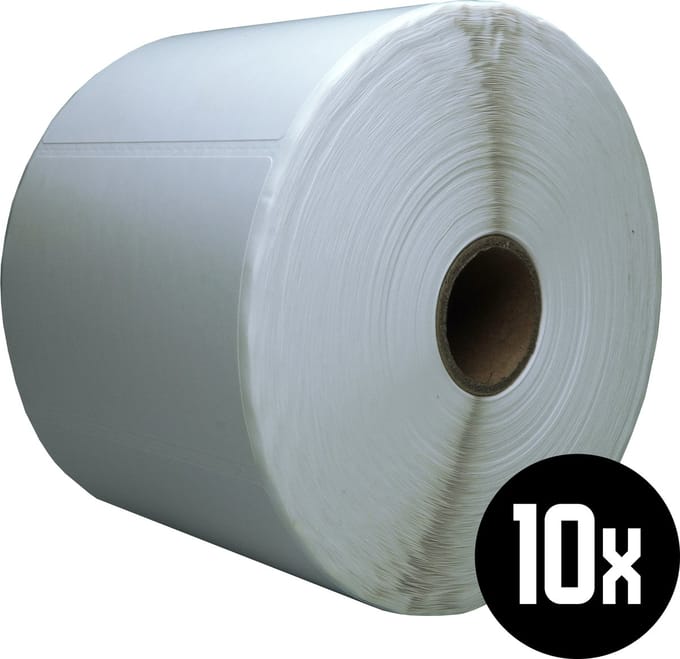 DULA Compatible Zebra Labels 76x51mm - 1370 etiketten per rol - kern 25mm - Wit - Permanent - 10 rollen