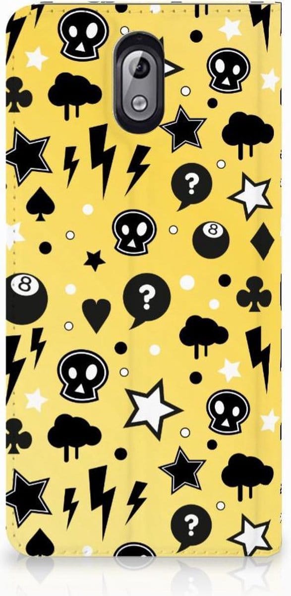 Standcase Hoesje voor Mobiel BookCase Nokia 3.1 (2018) Punk Geel