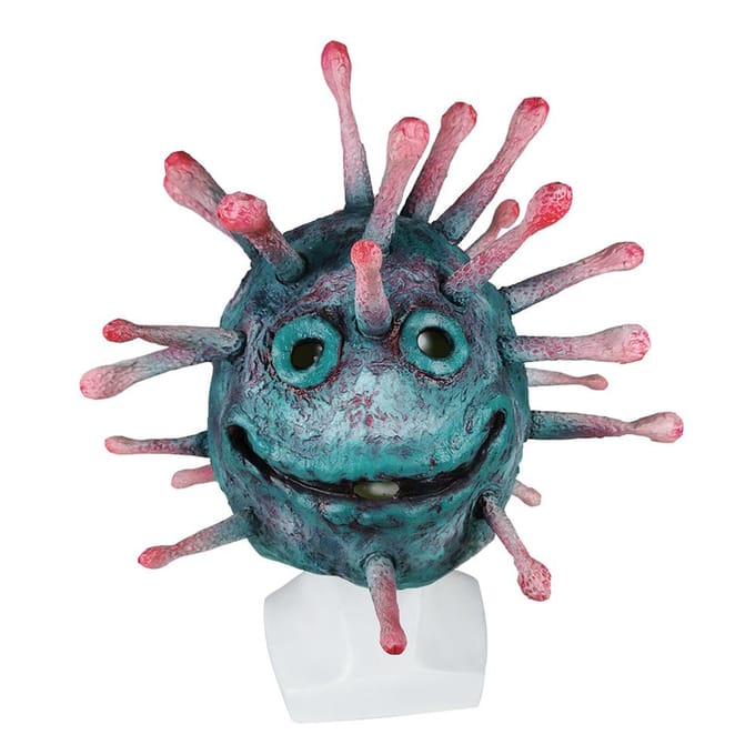 Groen virus latex masker, feestmasker One size groen