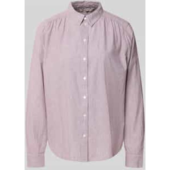 Tom Tailor - Overhemdblouse met omgeslagen boorden - Maat 44 - preppy plum dobby