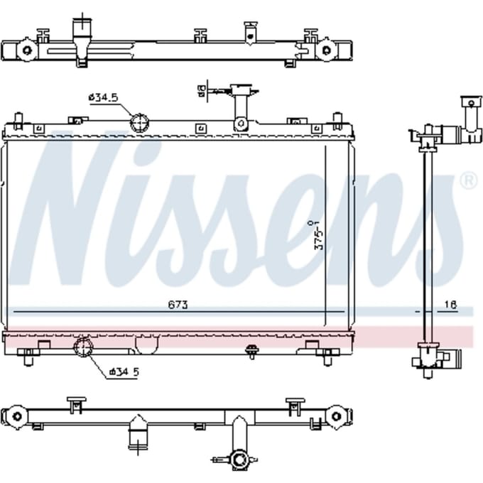 Radiator, motorkoeling NISSENS 606736