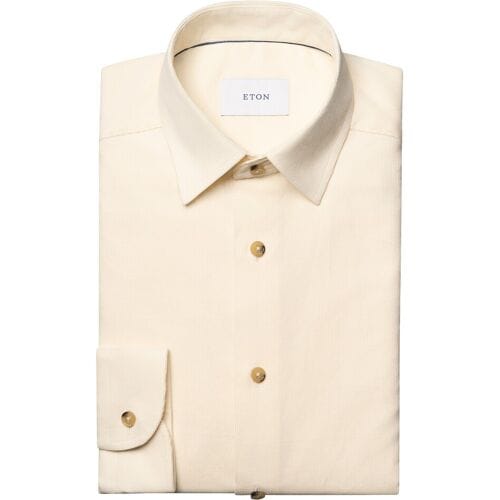 Eton Overhemd Luxury Organic Cotton Corduroy Wit / male