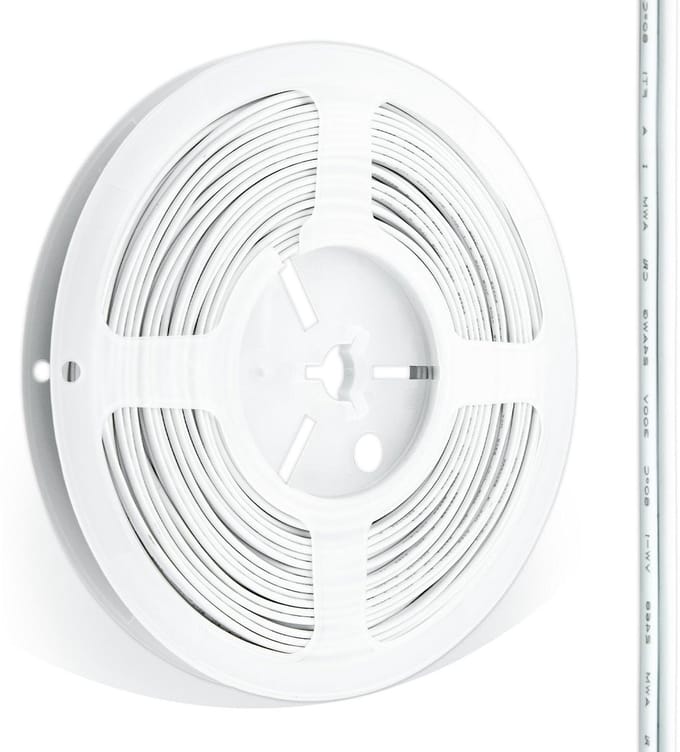 2-aderige kabel - Parallelle kabel - Apparaten aansluiten - Flexibele PVC-isolatie - 30 meter - Wit