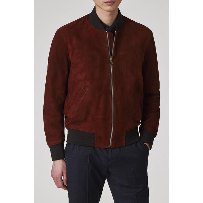 Paul Smith Regular Fit Suede Bomber Jacket Brick Taglia: XL | Bomber Outlet | Uomo