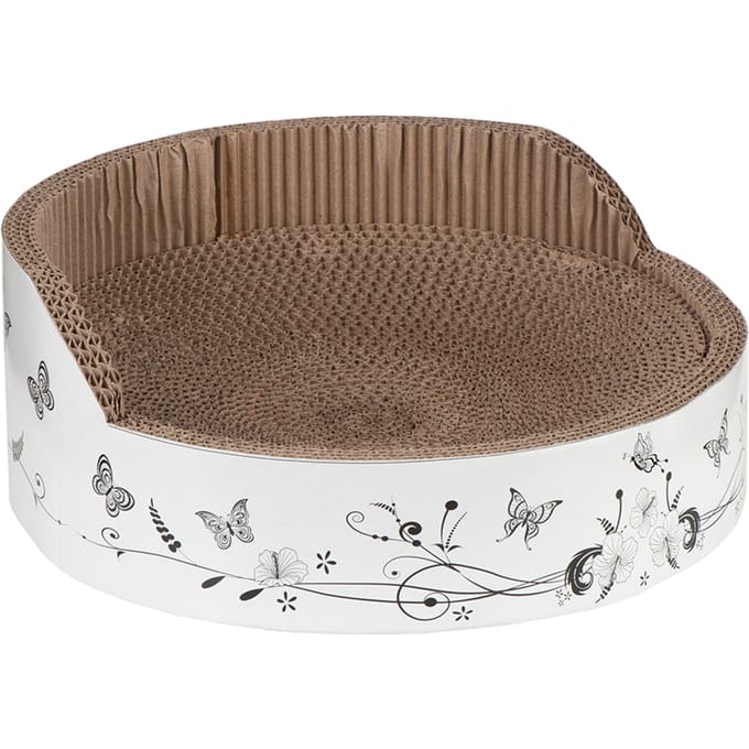 - Wit met vlinderopdruk - Kattenmand en Krabmeubel Relax