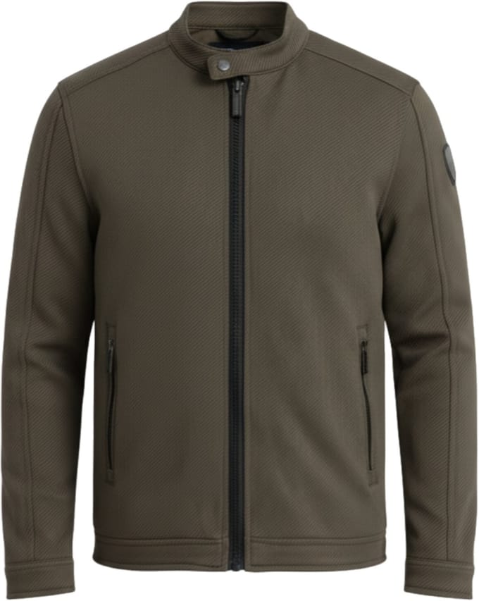OMBRE Jas - Lange Mouw - Rits - Effen Donkere olijf XL