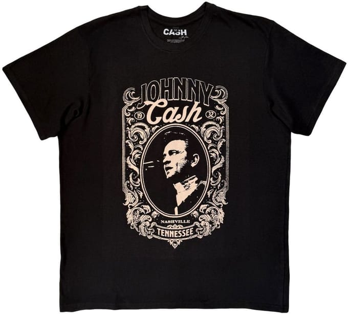 Johnny Cash - Nashville Heren Tshirt - L - Zwart