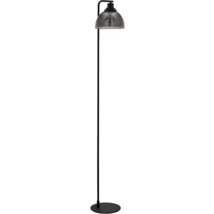 Eglo Vloerlamp Beleser - Zwart Rookglas - E27 - 150,5cm
