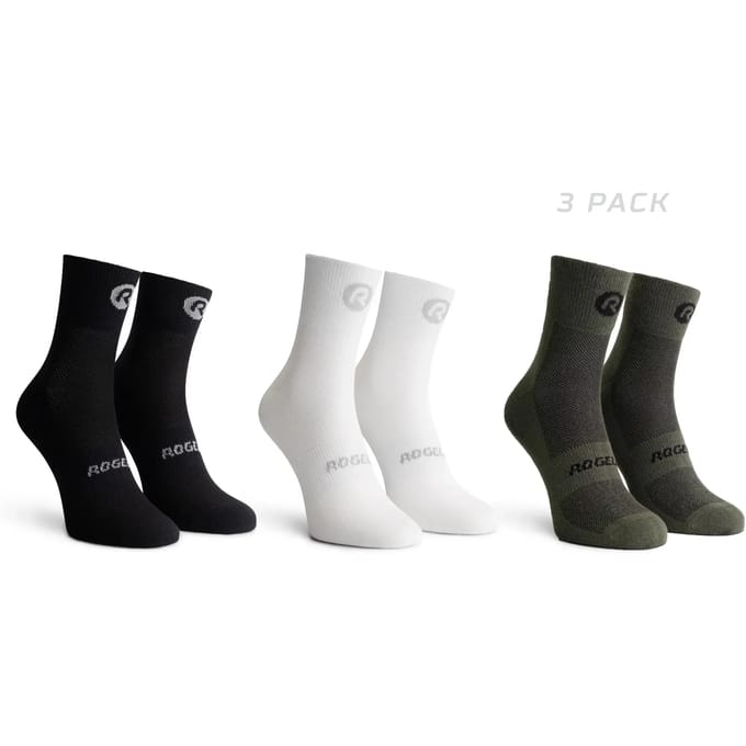 Rogelli Core Combi Dames en Heren 3 pack Fietssokken - Zwart/Wit