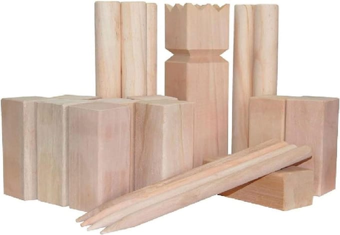 Vikingspel Kubb - Buiten spel - Outdoor vermaak - Berkenhout constructie - 1x1x1 cm - Natuurlijk