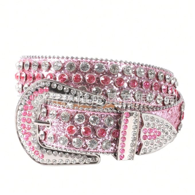 Ceinture pour femme incrustée polyvalente Jean BBSimon Ceinture Personnalité Tendance 120cm rose