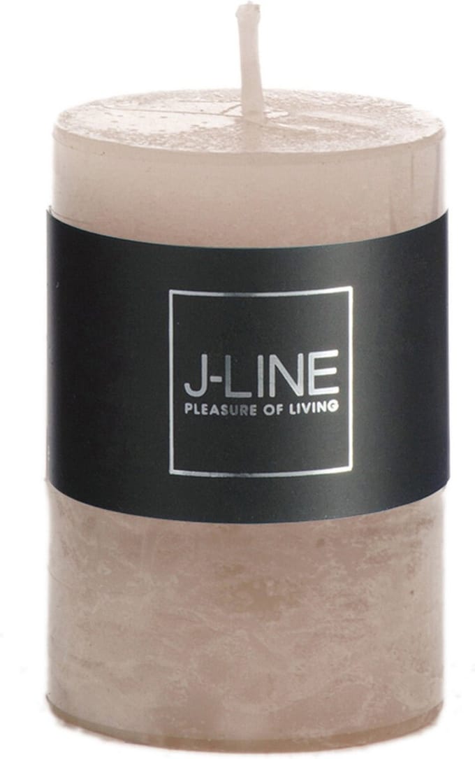 J-Line cilinderkaars Zand - lichtroze - small - 18U - 6 stuks