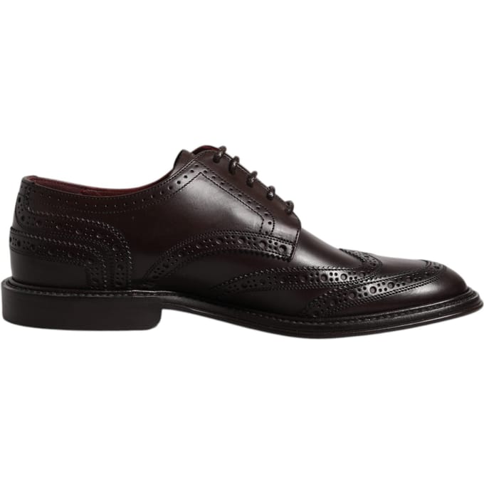 Dolce & Gabbana Bruine Leren Derby Wingtip Veterschoenen voor Formele Kleding