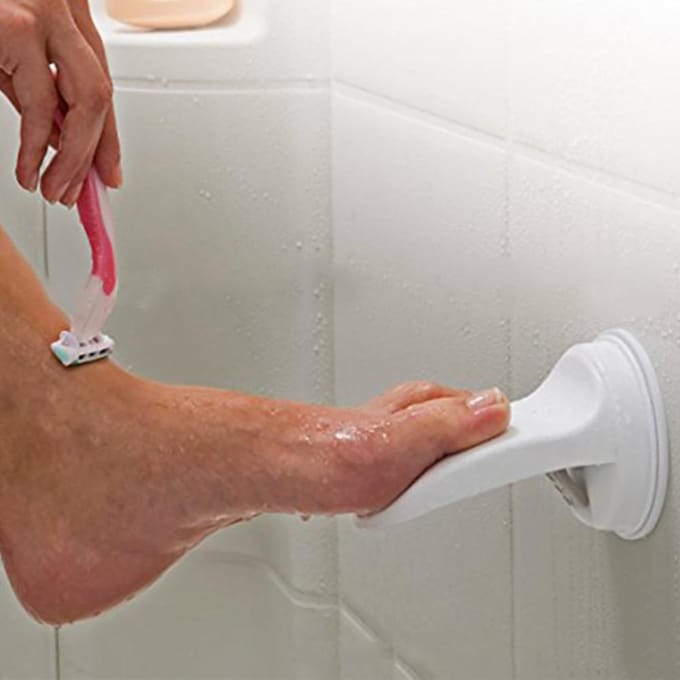 Plastic Badkamer Voetsteun Douche Scheren Been Hulp Voetsteun met Zuignap Stap Douche voor Thuis wit