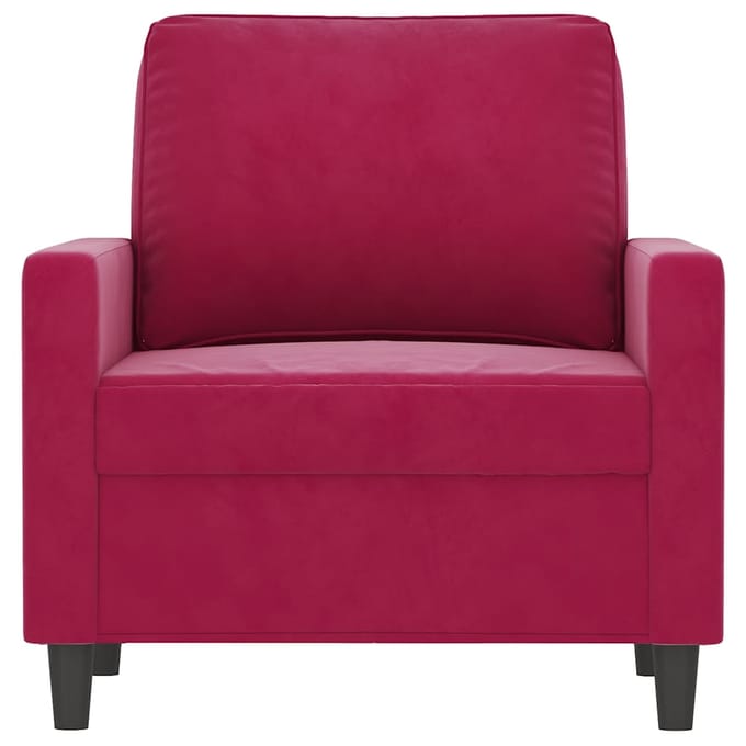 vidaXL - Fauteuil - 60 - cm - fluweel - wijnrood