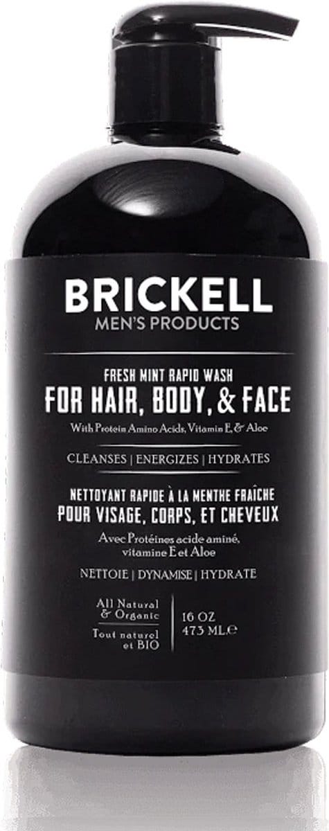 Brickell All in One Wash for Men Rapid Fresh Mint 473 ml.