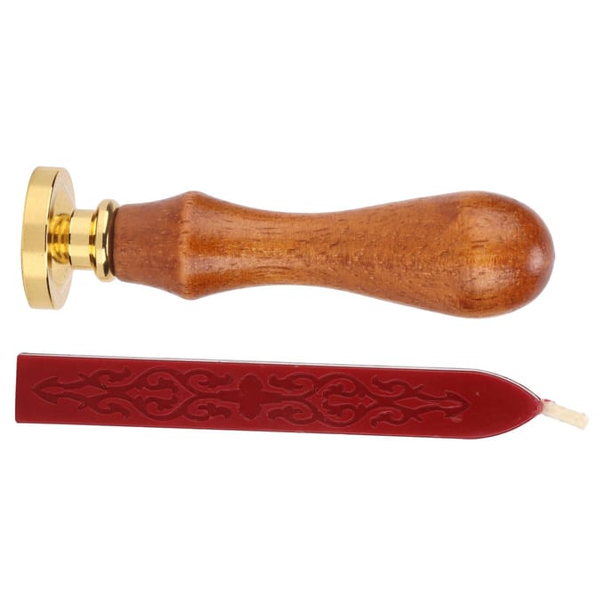 Kit Tampon Cire Motif Clair Simplicité DIY Kit de Scellage Classique pour Enveloppes Invitations rouge vin