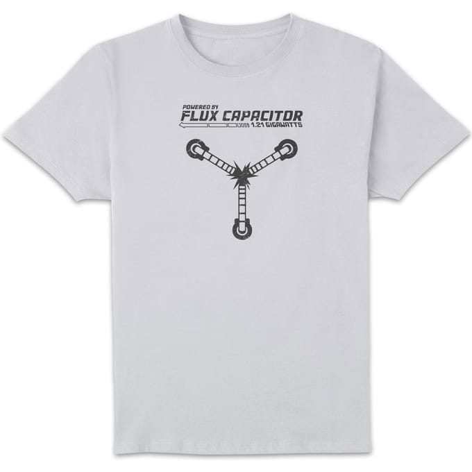 Back to the Future Powered By Flux Capacitor T-shirt - Wit - M