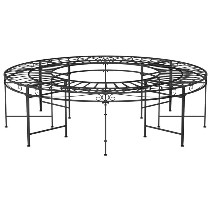 vidaXL - Boombank - rond - Ø160 - cm - staal - zwart