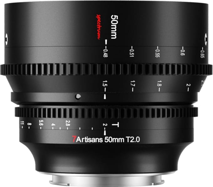 7Artisans 50mm T2.0 Sony E MILC/SLR Bioscooplens Zwart
